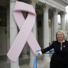 Pink Ribbon ziert das Wiener Parlament