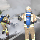 Pkw auf A 14 ausgebrannt