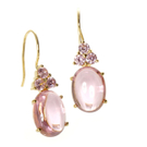 Ohrgehänge Zirkonia pink vergoldet um EUR 49,00