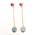 Ohrstecker Cabouchon rosa/blau vergoldet um EUR 49,00