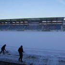 Schneeräumaktion beim SCR Altach