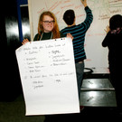 Pia mit ihrer Liste von Orten der Kultur.JPG