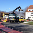 Wasserrohrbruch Engel-Kreisverkehr