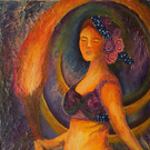 _c_ Schachinger Die Feuertaenzerin 2015 Acryl_Collage Malkarton 40x50.jpg