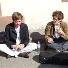 Die Künstler Arnold Meusburber, Christoph Maketa und Philipp Lingg