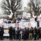 Wirte-Protest gegen Steuern in Wien vor dem Bundeskanzleramt
