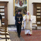 Präsident Evo Morales und Papst Benedikt XVI.