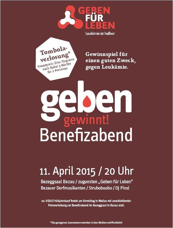 Große Benefiznacht in Mellau am 11.4.