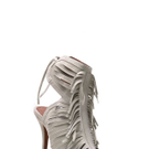 High Heel Cutout Fransen Booties "MIJA": Cremefarbene High Heels mit Velourleder-Fransen (Friis Company): € 149,-