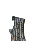 High Heel Cutout Peeptoe Booties "MERCI": Schwarze High Heels Cutout Peeptoes mit Silber-Ösen (Friis Company): € 149,-