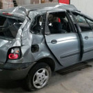 Schlepper mit Pkw auf der A4 verunfallt: Der Unfallwagen