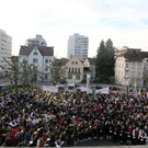 „Protest-Konzert“ des Vereines der Militärmusikfreunde und des Vorarlberger Blasmusikverbandes vor dem Landhaus in Bregenz 