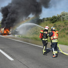 Brennender Pkw: Einsatz auf der A2