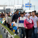 Ankunft in Ö der Flüchtlinge aus Ungarn