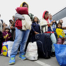 Flüchtlinge: Ankunft am Westbahnhof am Sonntagnachmittag
