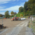 Hochbetrieb auf der Loacker Baustelle in Götzis