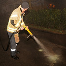 Betoneinsatz im Nebel