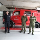 Feuerwehrmänner Markus und Karl-Heinz Frick, Markus Mayr und Franz Semmler 