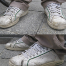 Die adidas-Schuhe hat er gefunden