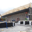 Bilder von den Holzbauarbeite bei der Messe Dornbirn