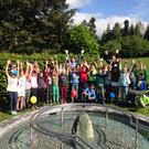 3.Klassen der Volksschule Hörbranz bei der Wassertrete