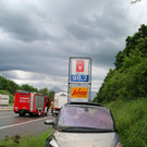 Mit Pkw auf A14 überschlagen