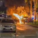 Mercedes ging am Wiedner Gürtel in Flammen auf