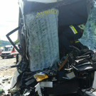 Bus fuhr auf A2 in NÖ auf Lkw auf: An der Unfallstelle