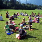 Igel-Kindergartengruppe aus Bludenz  zu Besuch in Lorüns am 29. Juni