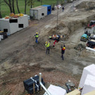 Arbeitsunfall in Liesing: Mann mit Baukran gerettet