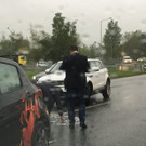 Sachschaden-Unfall beim Kreisverkehr Dornbirn-Nord