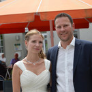 Julia Schertler und André Röck feierten ihre standesamtliche Trauung.