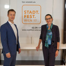Bei der Pressekonferenz zum Wiener Stadtfest 2017 mit Gernot Blümel (ÖVP)