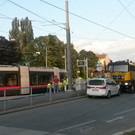 Defekte Straßenbahn der Linie 49 in Wien-Penzing