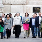 Präsentation des Umweltprogrammes der Grünen zur NR-Wahl im Palmenhaus in Wien: Lunacek und Co.