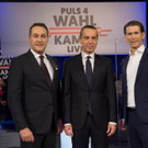 Puls 4 TV-Duell: Strache - Kurz - Kern