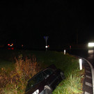 Auto stürzte auf Senderstraße in Graben