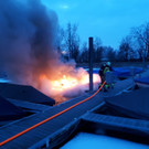 Boot in Hard durch Feuer zerstört