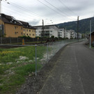 Radweg ohne Lärmschutzwand bei Siedlung Blumenegg in Bregenz