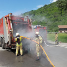 Müllauto brannte in Bings
