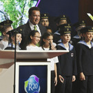 Arnold Schwarzeneger besucht Klimaschutzkonferenz in Wien