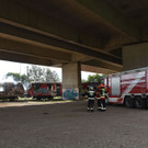 Autobahnsperre in Wien-Simmering wegen Waggonbrand