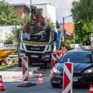 Bauarbeiten für Kreisverkehr in Maxglan