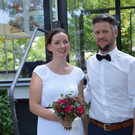 Katrin Winter und Philipp Herburger feierten ihre standesamtliche Trauung.
