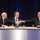 Gorbatschow, George H.W. Bush und Helmut Kohl