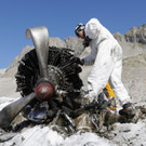 Flugzeugbergung von Schweizer Gletscher