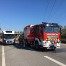 Anhänger fing auf A14 Feuer