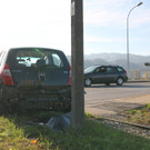 Auto in Lustenau von Rheinbähnle erfasst