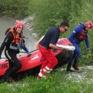 Die Wasserrettung probte einen Einsatz