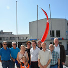 Fahnenhissung im Vorfeld der Gymnaestrada 2019